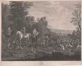 Scena di caccia nella sala di caccia a Houghton