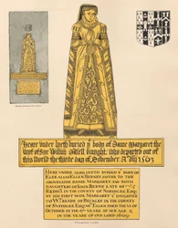 Piastra di ottone per Dame Margaret Dalett ed Ellen Berney, dalla Chiesa di Beckenham
