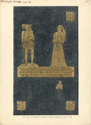 Piastra di Ottone per Gregory Lovell e sua Moglie Anne, Figlia di David Bellingham, Chiesa di Harlington