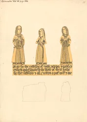 Targa di ottone per John Asplyn, Godfrey Askew e Elizabeth la moglie di entrambi, Chiesa di Edmonton