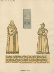 Piastra di ottone per William e Jane Smith dalla chiesa di Enfield