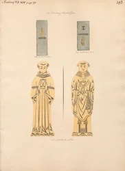 Piastra di ottone per due chierici non identificati, dalla Chiesa di Barking