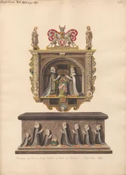 Memoriale a Lord e Lady Latimer e tomba dei figli Ralph, Katherin, Ralph, Dorothye, Jane, Margaret e Anne dalla chiesa di East Ham