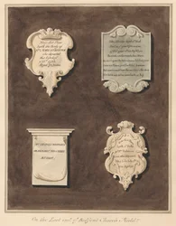 Memoriali a Mrs. Mary Staunton, John Silvester, Mrs. Frances Whiterly e Mrs. Rebecca Lone dalla Chiesa di Bedfont