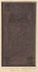 Lastra sulla tomba di Catherine figlia di Lord Latimer dalla chiesa di East Ham