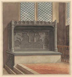 Tomba di Thomas Windsor, 1486, con Piastre di Ottone rimosse dalla Chiesa di Stanwell