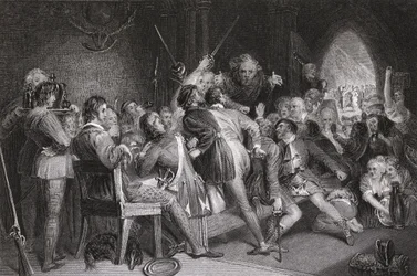 La Sala di Glennaquoich - una Festa delle Highlands, inciso da P. Lightfoot, da 