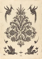 Spilla con pietre e grifoni alati sopra e sotto