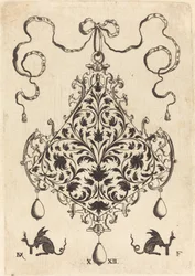 Grande pendente, disegno di fogliame ornamentale