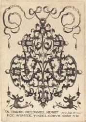Pagina del Titolo: Grande Pendente, Due Figure Immaginarie Alate in Basso