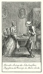 Proposta di matrimonio del maestro (incisione)