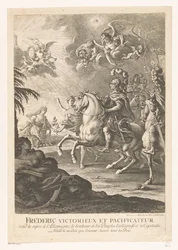 Rappresentazione allegorica con Federico il Grande a cavallo