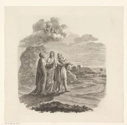 Cleopa e Pietro incontrano Cristo sulla strada per Emmaus