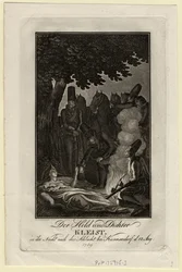 Il poeta Ewald von Kleist alla battaglia di Kunersdorf, il 12 agosto 1759, ca 1759