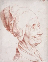 Ritratto di un uomo detto Voltaire, piccolo busto, di profilo