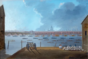 Il corteo funebre di Lord Nelson sul Tamigi, c1806