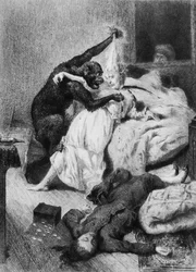 Illustrazione per «I delitti della Rue Morgue» di Edgar Allan Poe (1809-49), incisa da Eugene Michel Abot (1836-94)