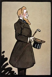 Comico e cantante francese Albert Brasseur come il re nella commedia "Le Roi", illustrazione dal giornale francese "Le Theatre" giugno 1908
