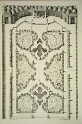 Giardino diviso in quattro parterre e terrazze