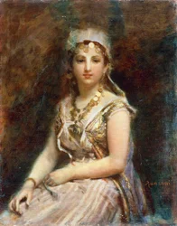Figura femminile seduta, di Daniele Ranzoni (1843-1889)