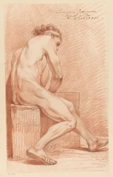 Nudo maschile seduto, visto di lato (2° premio 1772)