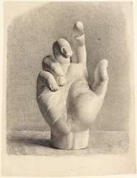 Una mano, disegnata da un gesso