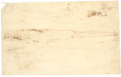 Vista su un paesaggio con colline nude