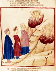 Purgatorio: Dante e Virgilio, miniatura