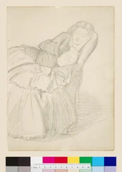 Studio di Ruth Herbert addormentata, 1858-1859 circa (matita)
