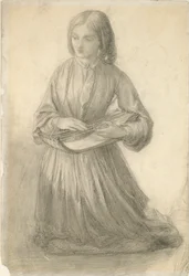 Elizabeth Siddal che suona uno strumento a corda