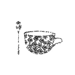 Tazza monocromatica con fiocchi di neve