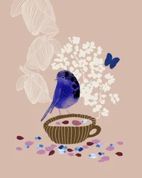Il tè "Blue Bird" dal gusto stravagante