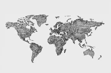 Schizzo di una mappa del mondo