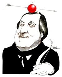 Gioachino Rossini, 2024 (disegno digitale a matita colorata)