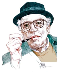 Luigi Malerba, 2020 (disegno digitale a matita colorata)