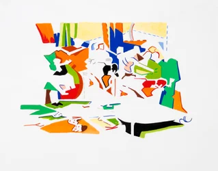 Festa di Pan (paesaggio), 2019 (gouache su carta)