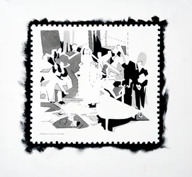 Festa di Pan (studio del francobollo), 2019 (inchiostro su carta)