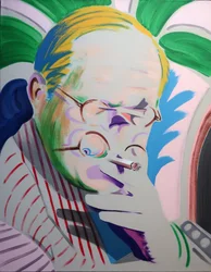 Hockney prende una pausa, 2013 (acrilico su tela)