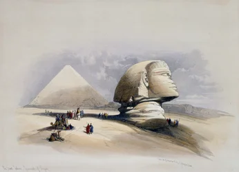 Veduta della Necropoli di Giza, incisione da un disegno di David Roberts (1796-1864)