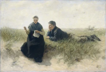 Ragazzo e ragazza tra le dune