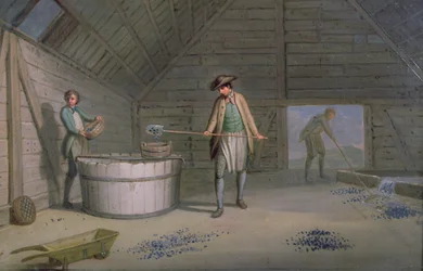 Estrazione del piombo a Leadmills, il lavaggio e la setacciatura del piombo