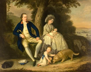 Ritratto di Charles Watson, Esq, e sua moglie, Lady Mary, con i loro due figli, James e Anne, in un paesaggio