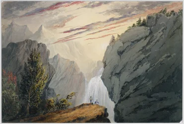 Alla cascata, 1850 circa (acquerello)