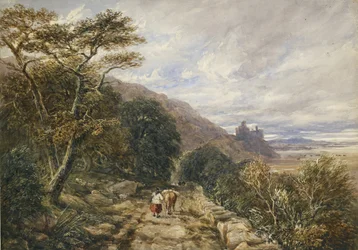 Sentiero di campagna che conduce al castello di Harlech, 1842