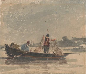 Pescatori che disegnano una rete