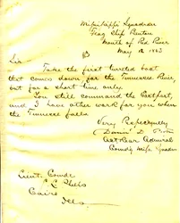 Lettera di David D. Porter, U. S. S. Benton, foce del Red River, a Seth Ledyard Phelps, Cairo, Illinois, 12 maggio 1863