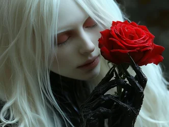 Bellezza gotica: Rosa rossa