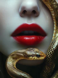 Labbra seducenti, serpente dorato
