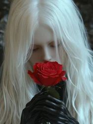 Capelli bianchi, rosa rossa
