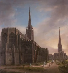 Chiese di San Michele e della Santissima Trinità, da Nord Est, Coventry, 1849
